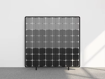 Minimalist Modern Screen With Black Frame And Gradient Square Panels Design 3d model