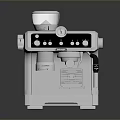 Modern Stainless Steel Espresso Coffee Machine With Control Panel And Steam Wand