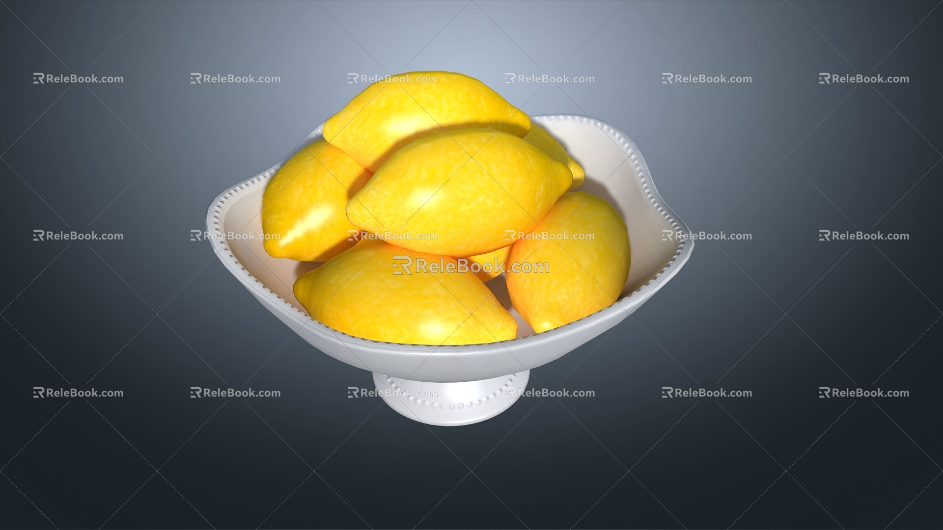 Lemon fruit plate 3d model