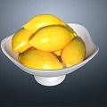 Lemon fruit plate 3d model