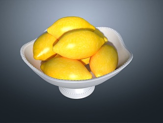 Lemon fruit plate 3d model