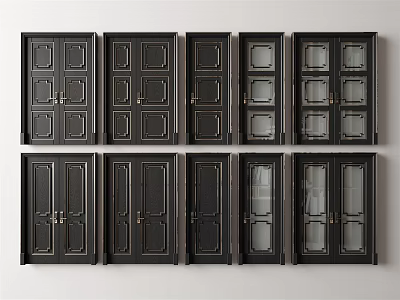 New Chinese style door 3d model