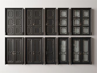 New Chinese style door 3d model