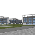 Factory building office building factory commercial building industrial park industrial park warehouse truck production workshop machinery workshop garage service center 3d model