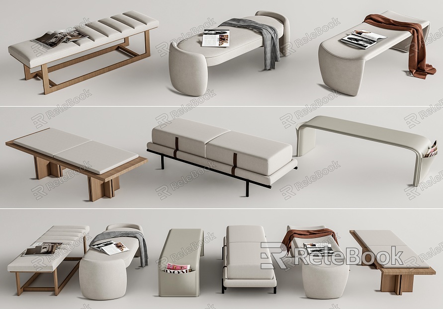 Modern Bed End Stool Bed End Stool Combination Sofa Stool Bench Shoe Changing Stool model