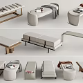Modern Bed End Stool Bed End Stool Combination Sofa Stool Bench Shoe Changing Stool 3d model