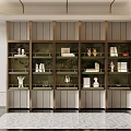 Elegant Modern Bookcase Interior Design With Multiple Shelves Books And Sculptures