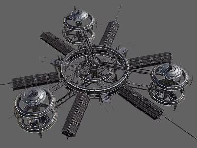 Space Station Satellite Space Base Sci-Fi Vehicle 3d model