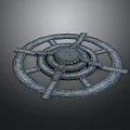 Rustic Vintage Round Wheel Shaped Stone Furniture With Decorative Spokes Structure
