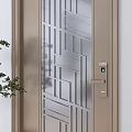 Modern Security Doors With Decorative Patterns Various Colors And Door Locks 3d model