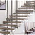 Minimalist Modern Interior Staircase Design With Metal Railings And Wooden Steps