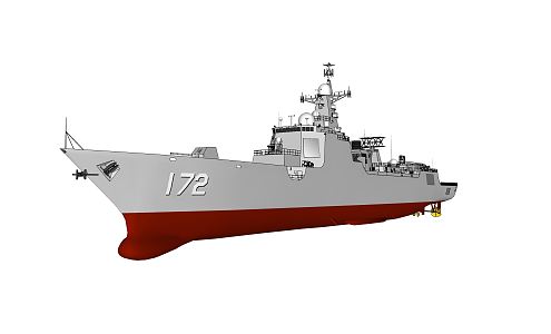 modern warship frigate 3d model