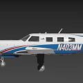 Small Commercial Airliner with Blue White Red Livery Single Propeller Fixed Wings Exterior Design