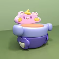 Cute Cartoon Bear Shaped Kids Chair with Pink Purple Orange and Yellow Colors