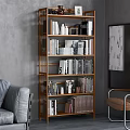 Modern Wooden Multi Tiered Bookshelf With Books And Decorative Items