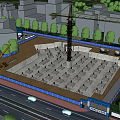 Basic stage of construction process of modern construction site 3d model