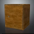 Wooden Square Storage Box With Small Metal Lock And Natural Grain