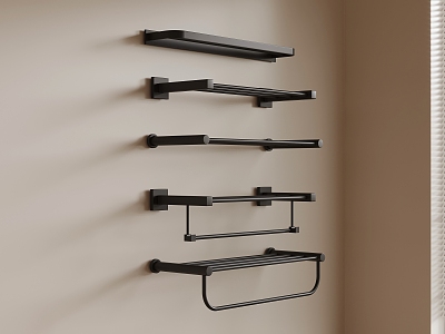 Towel Hanger Metal Bath Towel Rack Bathroom Hardware 3d model