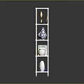 White Multi Tier Storage Shelf with Books Vases Frames Clock and Decorative Items