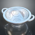 Stainless Steel Kitchen Strainer With Double Handles And Perforated Design For Cooking