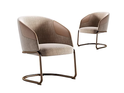 Modern Leisure Accent Chairs With Fabric Leather Upholstery And Metal Frame Design 3d model