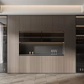 Elegant Modern Wine Cabinet With Wooden Frame Glass Doors And Built-in LED Lights