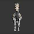 Artistic Intricate Handcrafted Horse Sculpture With Hollow Patterns And Colorful Details