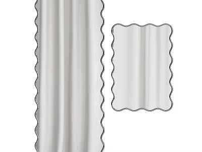 Decorative Mirrors With Scalloped Borders In Rectangular And Square Shapes 3d model
