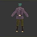 Dark Formal Uniform With Golden Buttons Decorations Cap And Black Boots