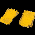 Red and Yellow Gloves With Black Straps Stacked on Gray Surface 3d model