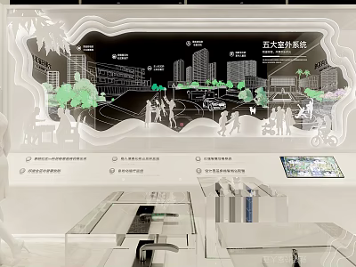 Wuxue University New Campus Planning Exhibition With Architectural Model And Green Landscape 3d model
