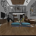Modern Wooden TV Stand In Living Room With Storage Shelves And Decor Items