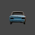 Rusty Blue Vintage Car With Beige Roof And Damaged Exterior Parts