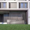 Modern Apartment Building Exterior Design With Front Lawn Balconies And Large Windows