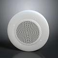 White Circular Electronic Device Built in Speaker with Grid Design for Home Audio System 3d model