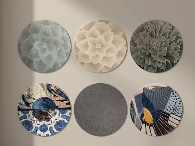 Round Rugs With Diverse Floral And Geometric Patterns For Home Decoration 3d model