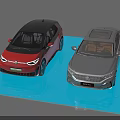 Interactive Zone With Red And Gray Cars Display Boards And Signage