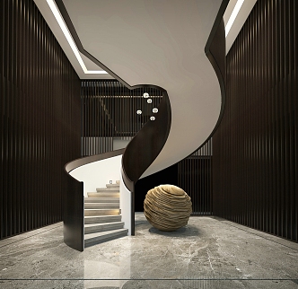 New Chinese-style revolving staircase 3d model