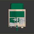 Vintage Coffee Machine with Pink Body Green Base and Classic Knobs Design