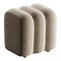 Three Modern Beige Fabric Sofa Stools For Stylish Living Room Decor