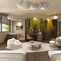 Modern Hotel Room Interior With Forest Mural Comfortable Beds And Natural Scenic View