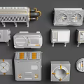 Electronic Electrical Components Featuring Various Cooling Fans Heat Sinks And Metal Industrial Parts