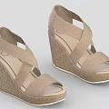 Brown Wedge Sandals with Crisscross Straps Woven Material and Comfortable Heel Design