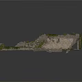 Ancient Ruin Model Design With Stone Steps Ruined Walls And Mossy Ground