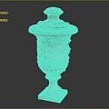 Intricate Carved Stone Urn Sculpture With Decorative Lid And Base Details
