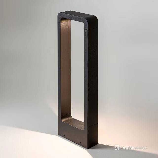 Modern Minimalist Floor Lamp With Black Metal Vertical Frame And Soft Lighting For Interior Decor 3d model 