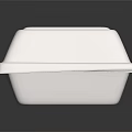 Disposable White Foam Square Food Container With Lid For Takeout Meals