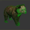 Realistic Brown Bear With Thick Fur Standing Against Dark Background 3d model