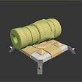 Golden Weapon with Cannon Barrel Design on Decorative Shiny Base and Detailed Metallic Structure
