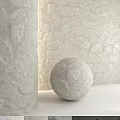 Textured Stone Architectural Components With Cylinder Sphere And Background Wall 3d model